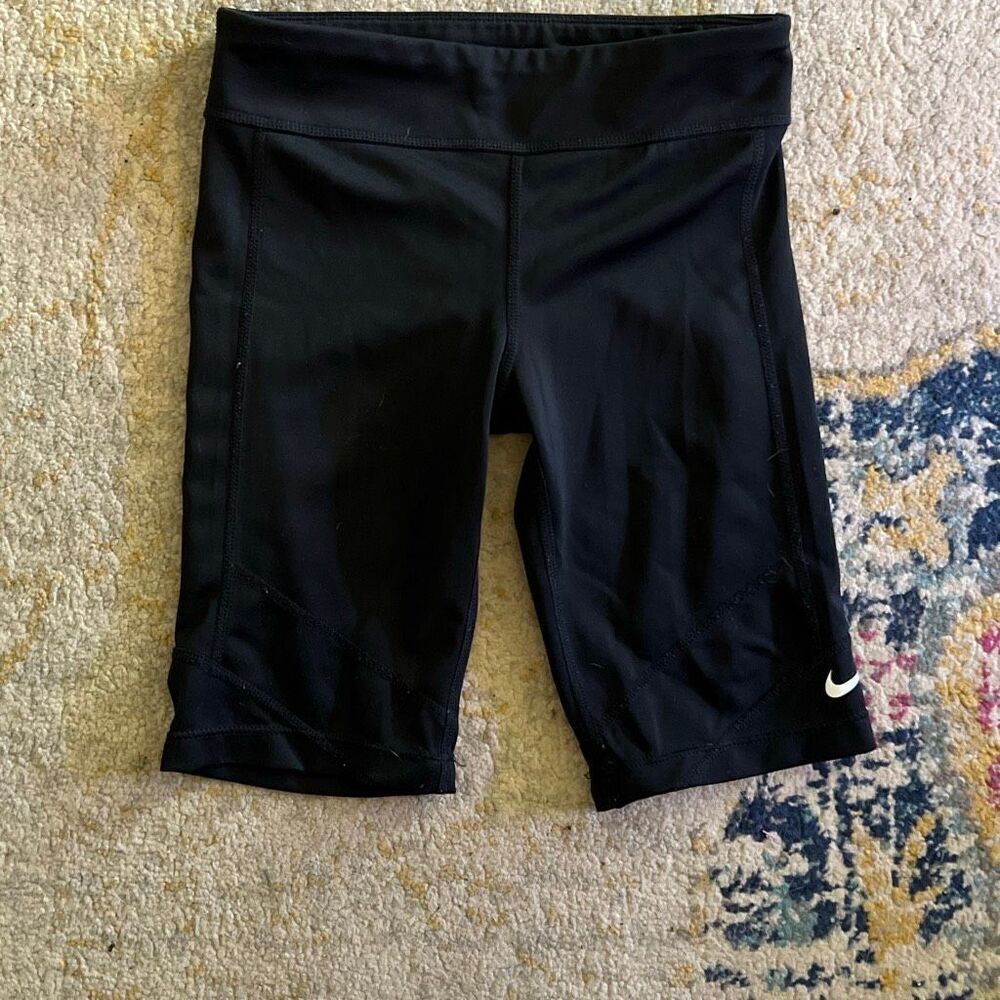 Nike Girls Pro Black Compression Biker Shorts – Size Small
